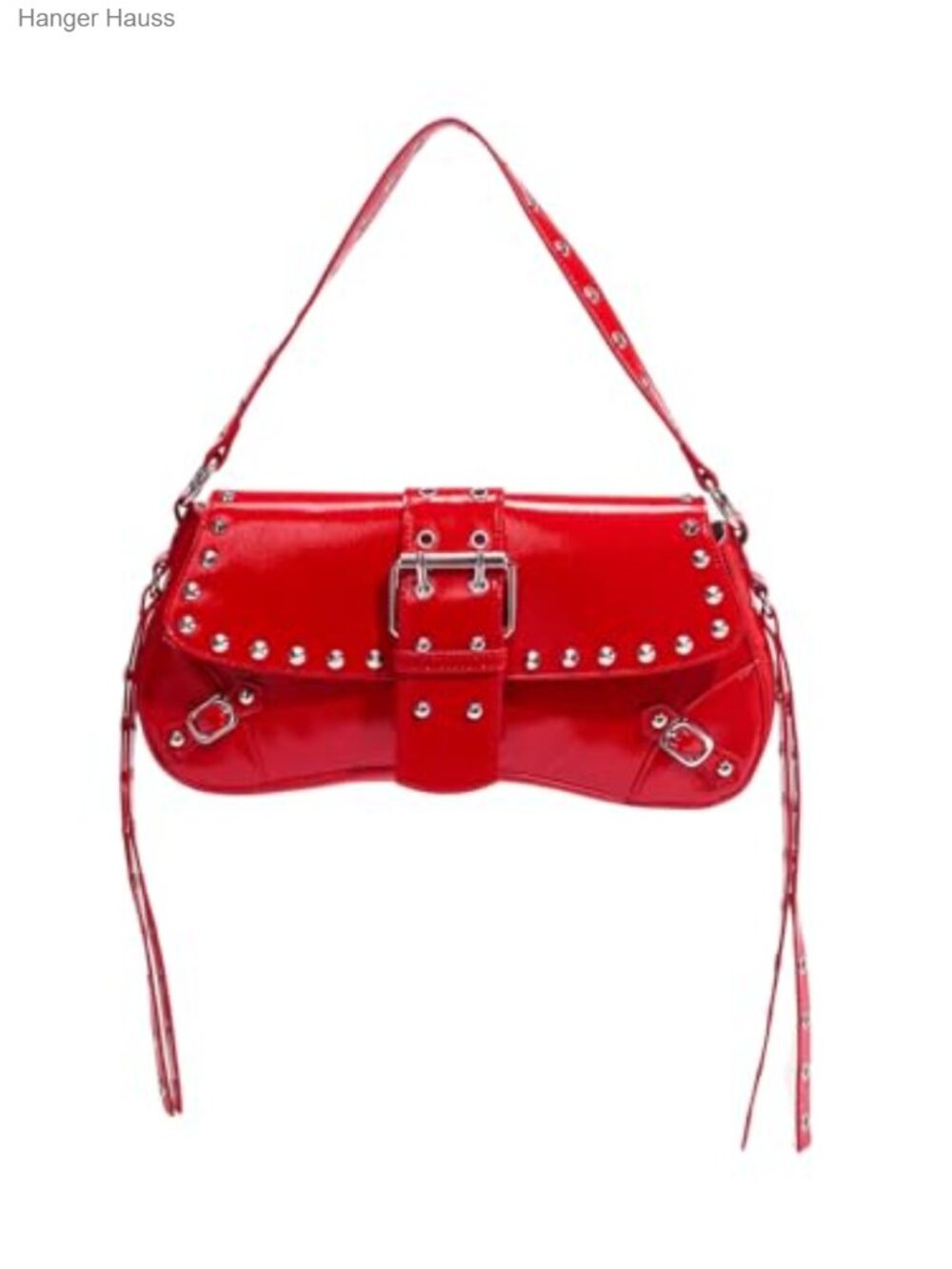 Y2K Studded Faux Leather Shoulder Bag Hobo Purse Punk Goth Handbag Top Handle